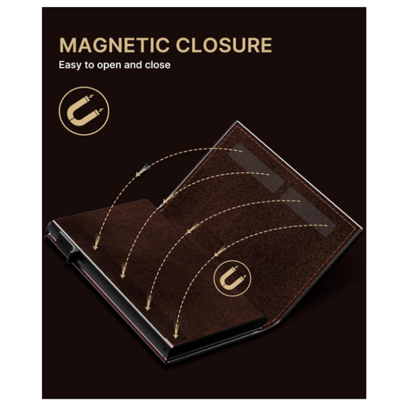 Mens Wallet Card Holder Leather Smart Wallet, Air Tag, RFID Blocking, Slim Brown - Picture 7 of 9